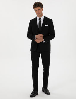Siyah Slim Fit %100 Y_n Tak_m Elbise