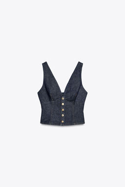 Z1975 DENIM CROP TOP - Zara фото 14