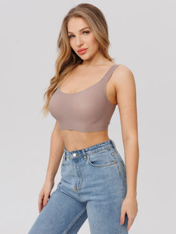 Топ бесшовный бескаркасный с вкладышами Lingeamo мокко ВТ-02 (18)  фото 6