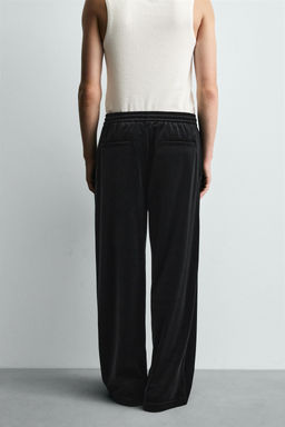 RELAXED FIT VELVET TROUSERS - Zara фото 3