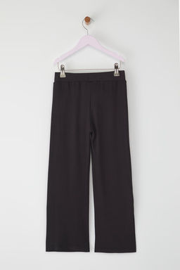 Bordo Pamuklu K?z Cocuk Biye Detayl? Wide Leg Orme Pantolon TKDSS25PL00015 - Trendyolmilla фото 5