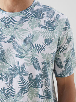 Bisiklet Yaka Desenli Penye Erkek Ti??rt