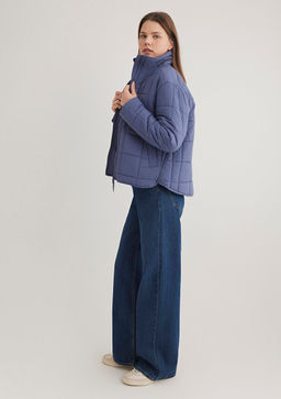 Dik Yaka Indigo Sisme Mont - Mavi фото 3