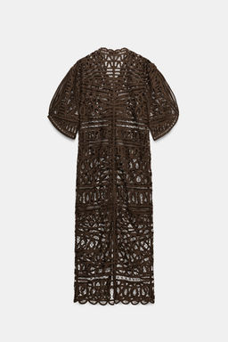 VESTIDO LARGO CROCHET ZW COLLECTION / Marr?n - Zara фото 6