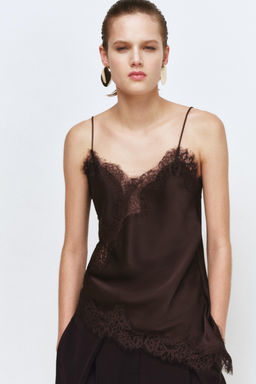 ZW COLLECTION LACE CAMISOLE TOP - Zara фото 16