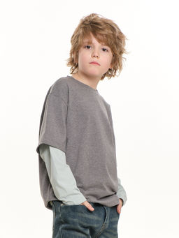 Лонгслив для мальчика с подзорным рукавом 22-0228 - Mini maxi фото 16