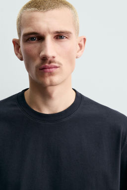 CAMISETA MEDIUM WEIGHT REGULAR FIT ORIGINS / Marino oscuro - Zara фото 5