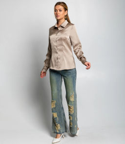 Блуза #ОКТ025022, хаки