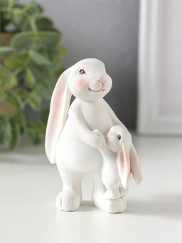 Фигурка полистоун «Заяц с зайчонком - возьми на ручки», 6.5×4×8.5 см
