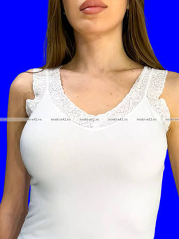 Цена за 1 шт. Майки женские Miss Emma Турция Кружево белые