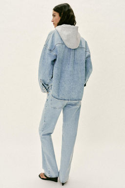 CAZADORA Z1975 DENIM OVERSIZE CAPUCHA / Azul claro - Zara фото 7