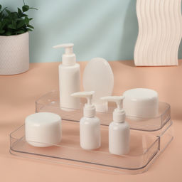 Органайзер для хранения, 2 секции, 26.5×20.5×6.6 см, прозрачный