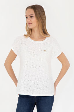 Женская футболка цвета экрю - U.s. polo assn фото 8