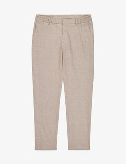 A__k Kahverengi Ex. Slim Fit Keten Kar___ml_ Tak_m Elbise