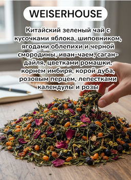 Пречудный богатырь  Зеленый ароматизированный чай WEISERHOUSE  фото 4