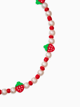 Цена за 2 шт. Бусы детские «Выбражулька. Клубники», жемчуг, 34.5 см, красно-белый