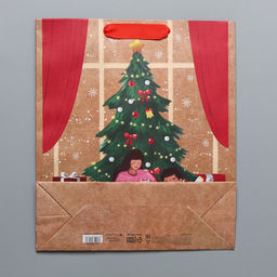 Пакет подарочный новогодний крафтовый «Уют в доме», M 26 х 30 х 9 см