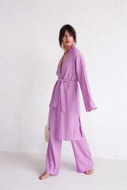 9540 Костюм из кимоно и брюк-палаццо сиреневый - Martichelli фото 15