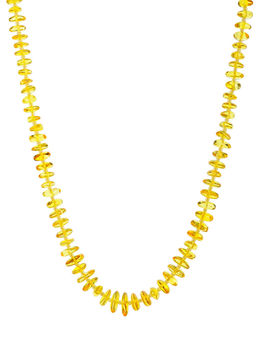 Яркие нарядные бусы из натурального янтаря Галька лимонная