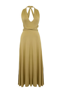TRENDYOLMILLA Siyah Kusakl? Baglamal? Orme Maxi Plaj Elbisesi TBESS21EL2992  фото 42