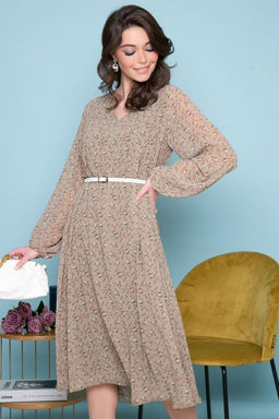 Платье Волшебная история (цветы/олива) П7033