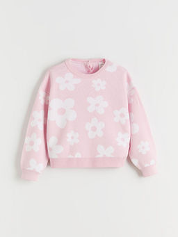 ?i?ek Desenli K?z ?ocuk Triko Kazak