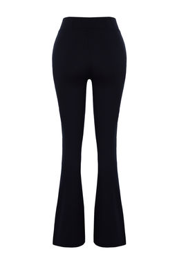 TRENDYOLMILLA Siyah Fitilli Flare/Ispanyol Paca Yuksek Bel Esnek Orme Tayt Pantolon TWOSS23PL00135 фото 15