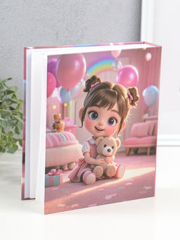 Фотоальбом на 80 фото 10х15 см "Малышка в розовой комнате, с мишкой" в коробке 5х19х22,8 см   109627