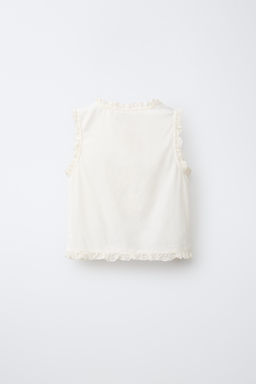 BLUSA BORDADOS PUNTILLA / Crudo - Zara фото 4