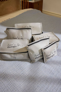 Trendyolmilla Home 6l? Slogan Bask?l? ve Fermuar Detayl? Bavul Ici Duzenleyici Seti TPHSS25BID00003  фото 4