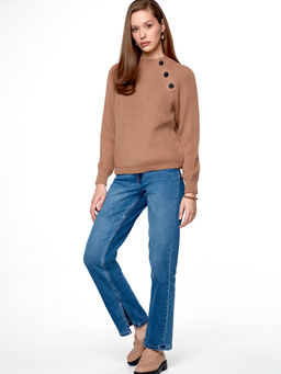 CONTE LDK 219 Джемпер с планкой на пуговицах peanut