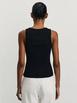 Майка из модала и хлопка со стразами / Zarina  фото 5