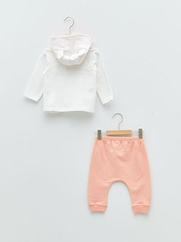 Kap??onlu Uzun Kollu Bask?l? Pamuklu K?z Bebek 2li Tak?m - Waikiki фото 2