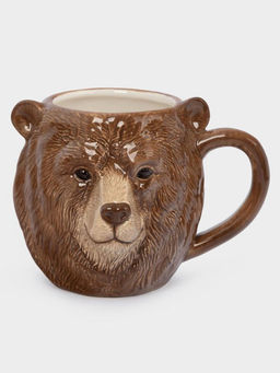 Кружка, 540 мл, керамика, коричневая, Медведь, Manly Anna Lafarg.