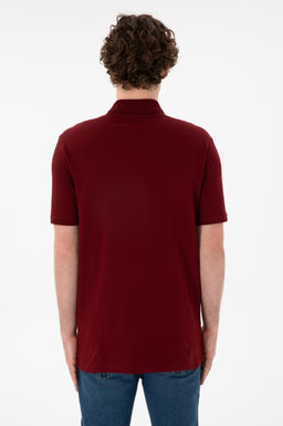 Erkek Regular Fit Polo Yaka Bordo Basic Ti__rt