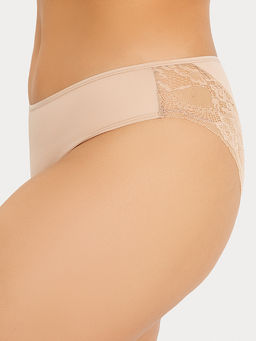 Цена за 2 штуки! Слип-бикини бежевые с кружевными деталями - Mark formelle фото 3