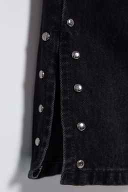 Siyah Trok Detayl? Pacas? Y?rtmacl? Yuksek Bel Wide Leg Jeans TWOSS25JE00015 - Trendyolmilla фото 9