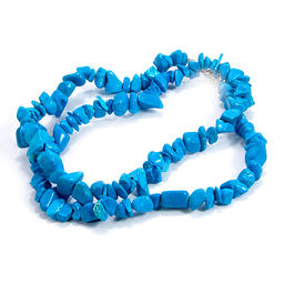 Бусы из камня Васильковая бирюза оберег на удачу и везениия 47см