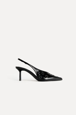 LEATHER SLINGBACK SHOES WITH EYELETS 50TH ANNIVERSARY - Zara фото 3