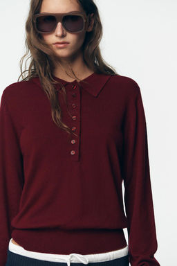 PLAIN KNIT POLO SHIRT - Zara фото 19
