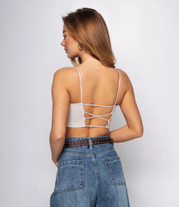 Топ #КТ287, светло-бежевый