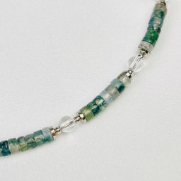 Колье из мохового Агата, Горного Хрусталя и Лодолита - Радуга самоцветов фото 3