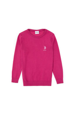 K_z _ocuk Pembe Bisiklet Yaka Basic Kazak Sepette S_rpriz _ndirim