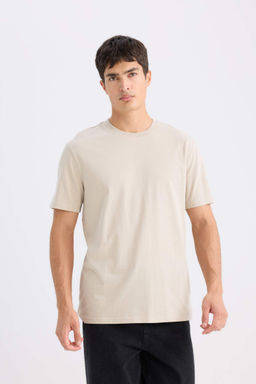 New Regular Fit Bisiklet Yaka Basic Duz K?sa Kollu Tisort - Defacto фото 4
