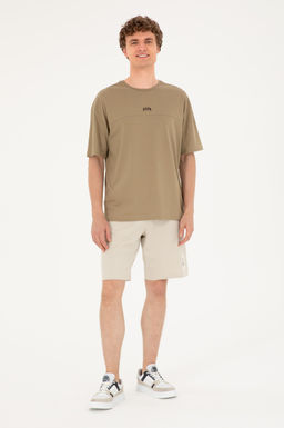 Футболка мужская U.S. Polo Assn цвета хаки хлопок  фото 4