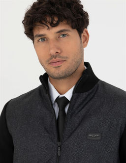 Siyah Slim Fit Fermuarl_ Triko H_rka - Pierre cardin фото 2