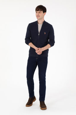 Мужской темно-синий базовый трикотажный кардиган Неожиданная скидка в корзине - U.s. polo assn фото 4