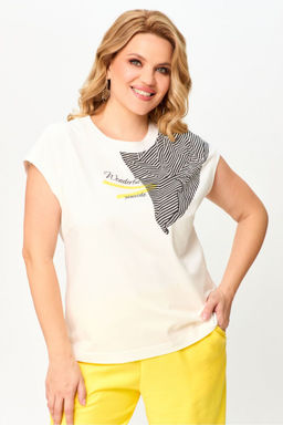 Топ LAIKONY 291-1 белый+желтый