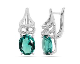 Серьги из серебра параиба кварц, СПН32