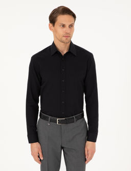 Siyah Regular Fit Uzun Kollu G_mlek